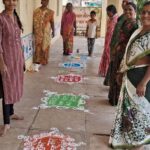 अंगणवाडी केंद्रावर रांगोळीच्या माध्यमातून मतदान जनजागृती