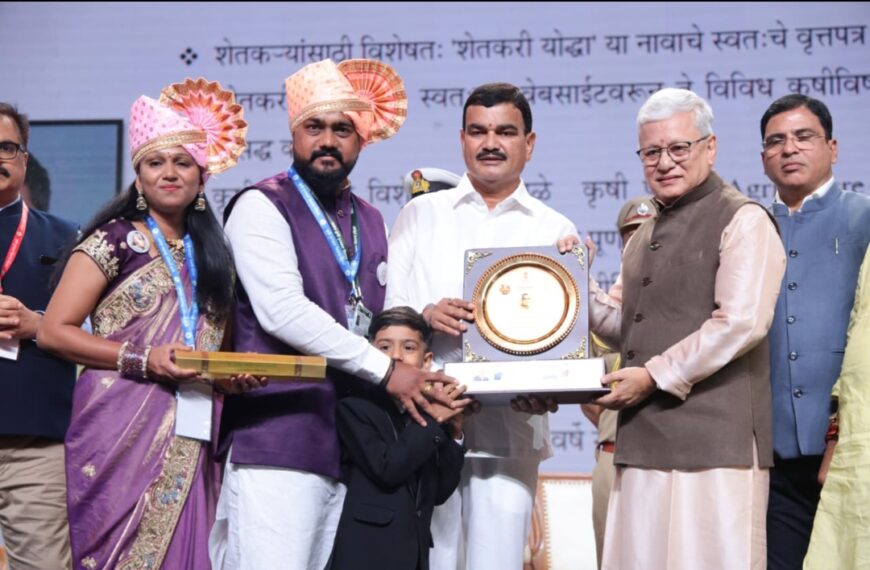 महाराष्ट्र शासनाचा राज्यस्तरीय पुरस्कार राज्यपाल महोदय यांच्या हस्ते योगेश नालंदे यांना प्रदान…