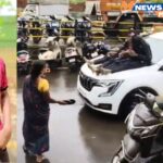 3 मुलांना स्कॉर्पिओवरून बसवून काढली धिंड; चप्पलेनं मारणाऱ्या महिलेलाच पोलिसांनी हटकलं !